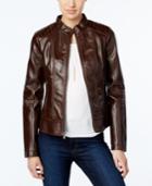 Guess Faux-leather Textured Bomber Jacket