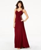 B Darlin Juniors' Embellished-inset Strappy Gown