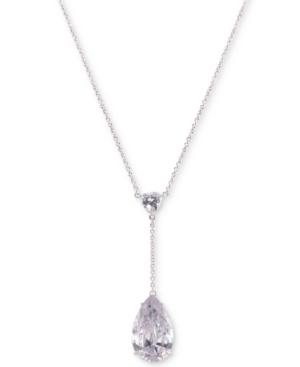 Nina Silver-tone Crystal & Stone Lariat Necklace, 17 + 3 Extender