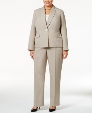 Le Suit Plus Size Single-button Pantsuit