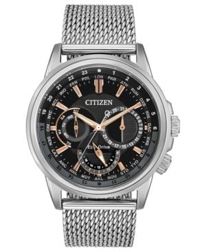 Citizen Eco-drive Men's Calendrier Stainless Steel Mesh Bracelet Watch 44mm