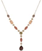 Anne Klein Gold-tone Bead & Stone Lariat Necklace, 16 + 3 Extender