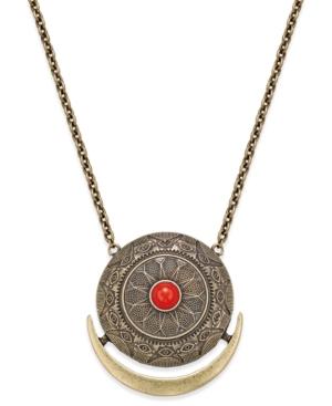Gold-tone Medallion Pendant Necklace