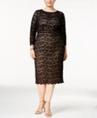 Alex Evenings Plus Size Embellished Lace Sheath Dress