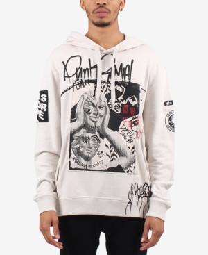 Punk Royal Men's Graphic-print Patch Hooded Sweatshirt