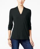 Charter Club Long-sleeve V-neck Top, Only At Macy's