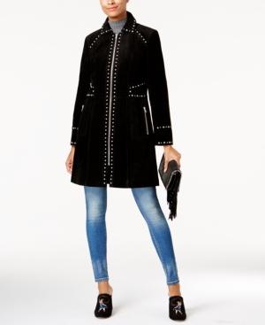 Anna Sui Loves Inc International Concepts Studded Leather Coat, Created For Macy's