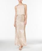 Vince Camuto Geo-sequined Blouson Gown