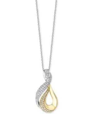 Duo By Effy Diamond Two-tone Pendant Necklace (5/8 Ct. T.w.) In 14k Gold And White Gold