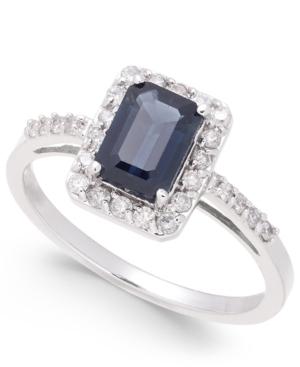 Sapphire (1-1/6 Ct. T.w.) & Diamond (1/4 Ct. T.w.) Ring In 14k White Gold