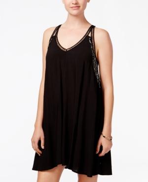 City Studios Juniors' Crochet-trim Swing Dress