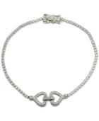 Giani Bernini Cubic Zirconia Double Heart Bracelet In Sterling Silver, Only At Macy's