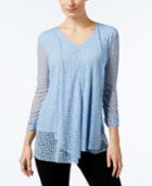 Alfani Draped Burnout Top, Only At Macy's