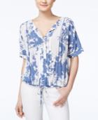 Calvin Klein Jeans Floral-print Pleated Top
