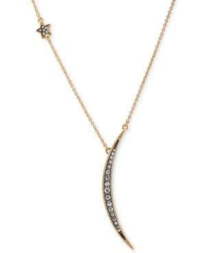 Rachel Rachel Roy Gold-tone Pave Star & Crescent Pendant Necklace, 18 + 2 Extender