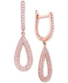 Wrapped In Love Diamond Pave Teardrop Drop Earrings (1/2 Ct. T.w.) In 14k Rose Gold, Created For Macy's