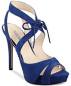 Guess Women's Hedday Ankle-tie Strappy Platform Dress Sandals Women's Shoes