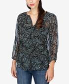 Lucky Brand High-low Paisley-print Blouse