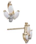 Opal (5/8 Ct. T.w.) & Diamond Accent Stud Earrings In 14k Gold