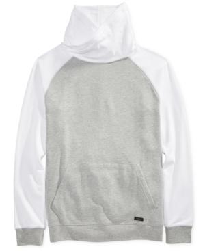 Univibe Men's Funnel Neck Color Block Raglan Fleece Funnel Neck Shirt