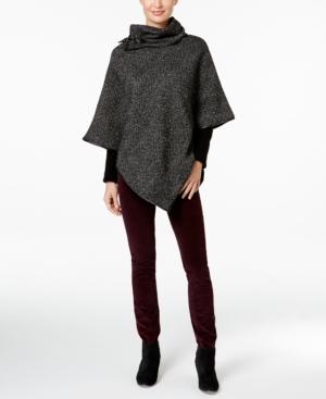 David & Young Marled Herringbone Poncho