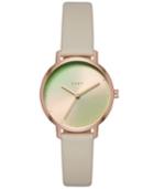 Dkny Women's Modernist Gray Leather Strap Watch 32mm, Created For Macy's