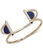Dkny Gold-tone Blue Stone Open Cuff Bracelet, Created For Macy's