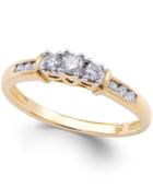 Diamond 3-stone Promise Ring (1/4 Ct. T.w.) In 10k Gold