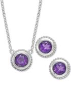 Amethyst Pendant Necklace And Earrings Set (1-1/6 Ct. T.w.) In Sterling Silver