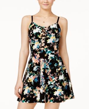 Material Girl Juniors' Printed Fit & Flare Dress, Only At Macy's