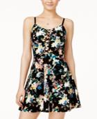 Material Girl Juniors' Printed Fit & Flare Dress, Only At Macy's