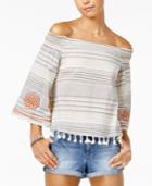 Xoxo Juniors' Embroidered Off-the-shoulder Top