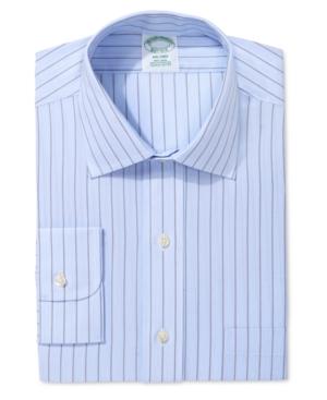 Brooks Brothers Milano Extra Slim Fit Non-iron Light Blue Stripe Dress Shirt