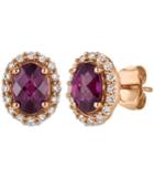 Le Vian Raspberry Rhodolite Garnet (1-5/8 Ct. T.w.) And Diamond (1/4 Ct. T.w.) Stud Earrings In 14k Rose Gold