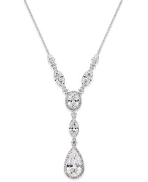 Eliot Danori Silver-tone Crystal Lariat Necklace