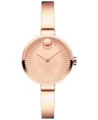 Movado Women's Swiss Edge Rose Gold-tone Ion-plated Stainless Steel Bangle Bracelet Watch 28mm 3680022