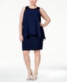 Betsy & Adam Plus Size Sequined Sheath Dress