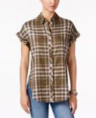 Buffalo David Bitton Markus Plaid Ruffle-cuff Shirt