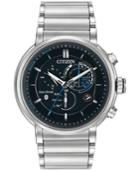 Citizen Men's Chronograph Proximity Stainless Steel Bracelet Smartwatch 46mm Bz1000-54e