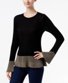 Inc International Concepts Flounce-hem Sweater, Only At Macy's
