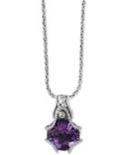 Effy Viola Amethyst (8-3/4 Ct. T.w.) And Diamond (1/10 Ct. T.w.) Pendant Necklace In Sterling Silver And 18k Gold
