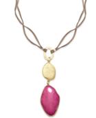 Inc International Concepts Gold-tone Pink Stone Triple Drop Pendant Necklace, Only At Macy's