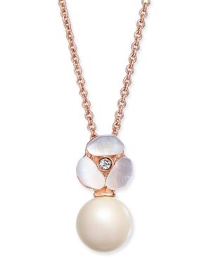 Kate Spade New York Rose Gold-tone Pave & Imitation Pearl Pendant Necklace