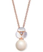 Kate Spade New York Rose Gold-tone Pave & Imitation Pearl Pendant Necklace
