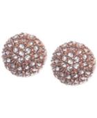 Anne Klein Rose Gold-tone Crystal Fireball Stud Earrings