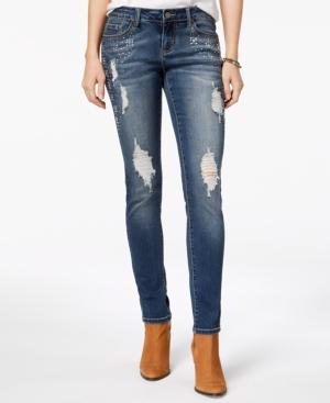 Indigo United Juniors' Jewel-embellished Skinny Jeans