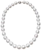 "pearl Necklace, 18"" 14k White Gold White Cultured South Sea Graduated Pearl Strand (10-13mm)"