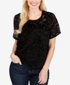 Lucky Brand Burnout Velvet-pattern Top