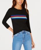 Crave Fame Juniors' Striped Ribbed-knit Top