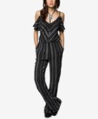 O'neill Juniors' Yolanda Striped Cold-shoulder Jumpsuit